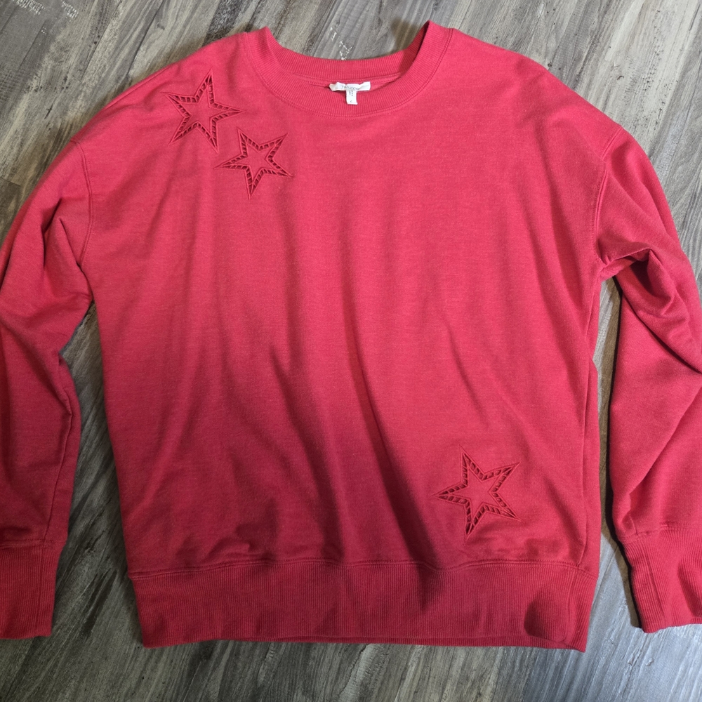 Maurices Red Star-Embroidered Women's Sweatshirt